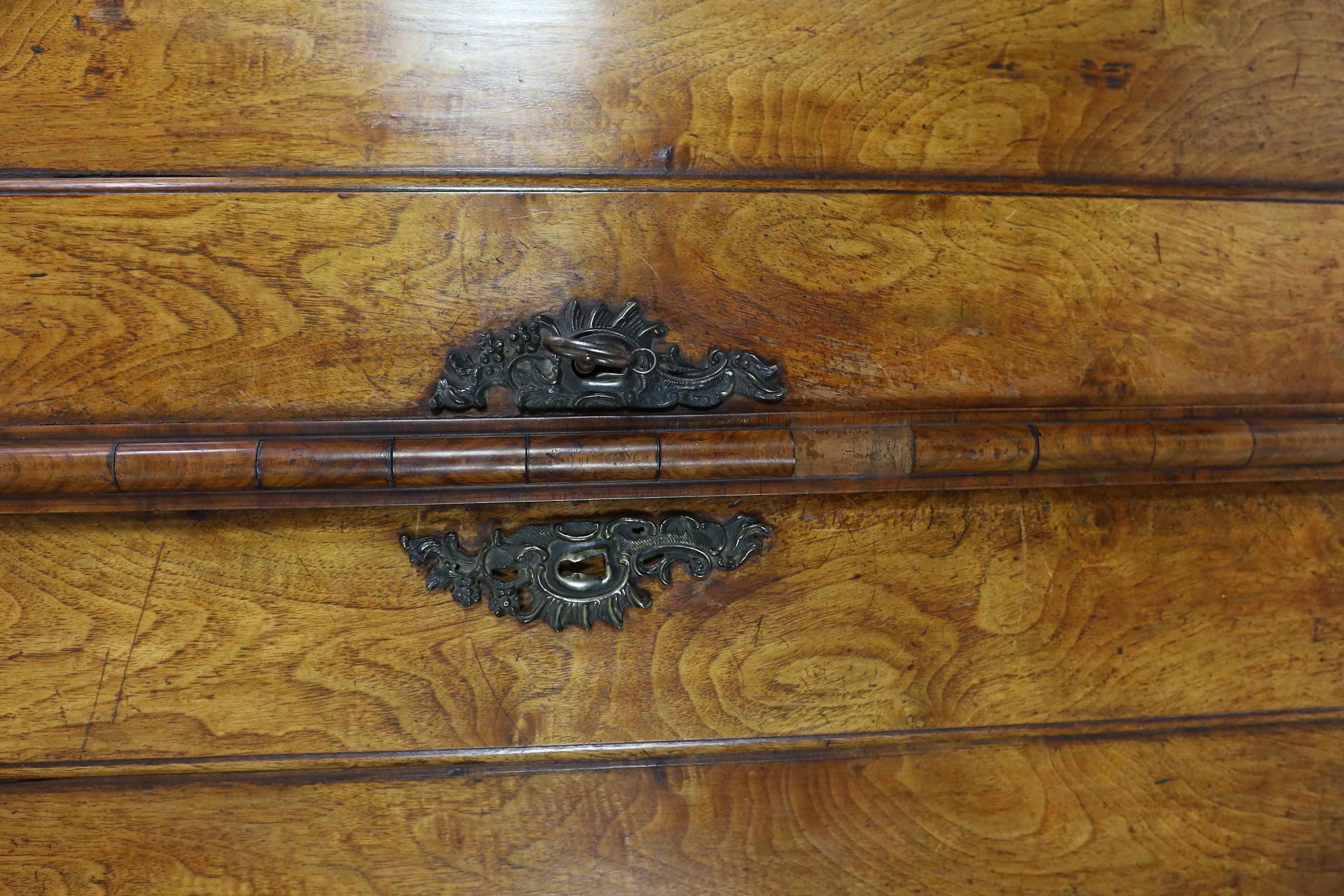 An 18th century Dutch walnut armoire, width 190cm, depth 70cm, height 254cm